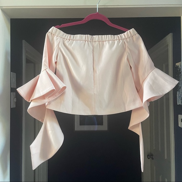 NWT CHICWISH Ethereal Frilling Off-Shoulder Top In Pink - Picture 3 of 9